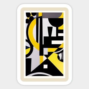 Abstract Modern: Yellow Black Geometric Sticker